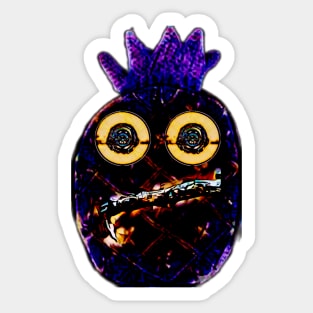 Ring-eyed pineapple dark purple Sticker